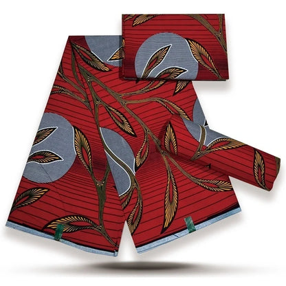 African Wax Print Fabric - High-Quality Cotton Ankara Gold Print Pagne for Wedding & Dress Sewing