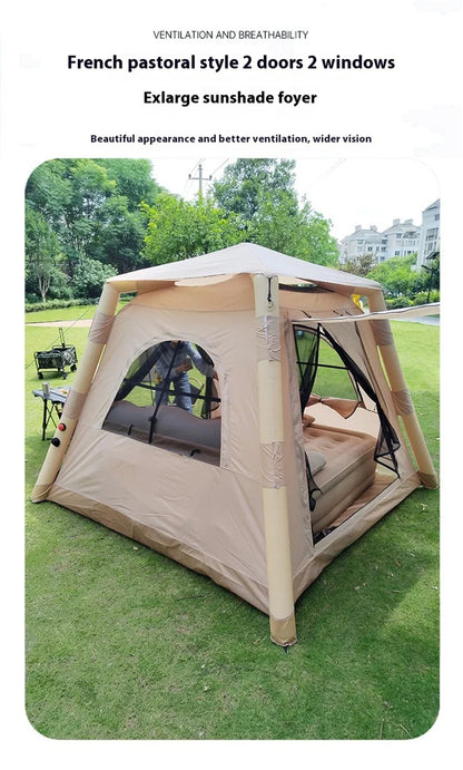 Lohascamping Large Camping Air Tent – Inflatable One-Touch Dome Shelter for 4-5 People, Family Hiking & Outdoor Use