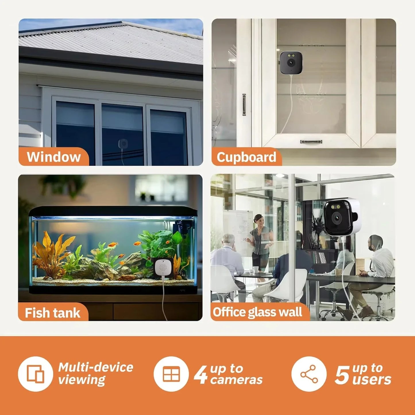 Mini Window WiFi Security Camera - 3MP Full Color Night Vision Indoor & Outdoor Monitoring Camera