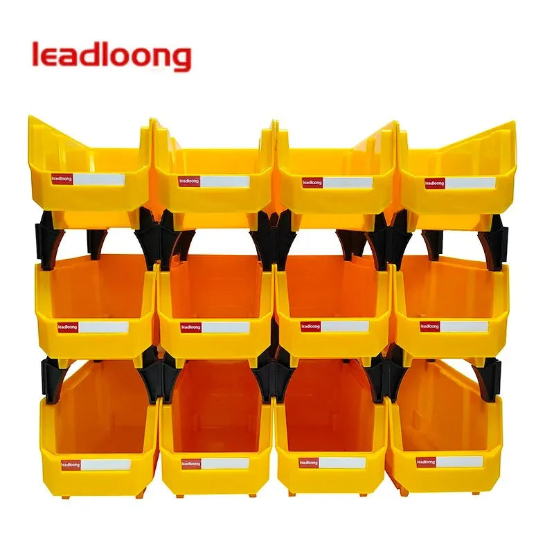 LEADLOONG V3 Garage Storage Box – 12PC Organizer Bins 11x5x5inch for Screws, Hardware & Workshop Supplies