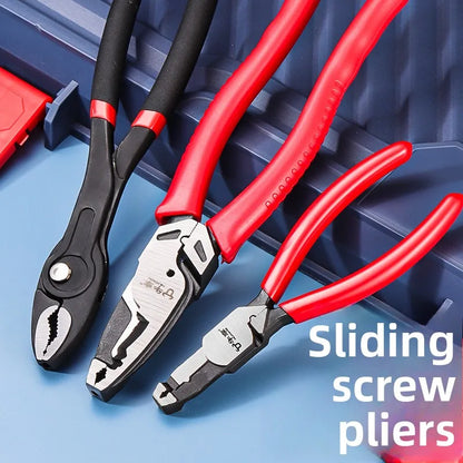 Industrial-Grade Sliding Tooth Screw Pliers - Multifunctional Water Pipe Maintenance Tool