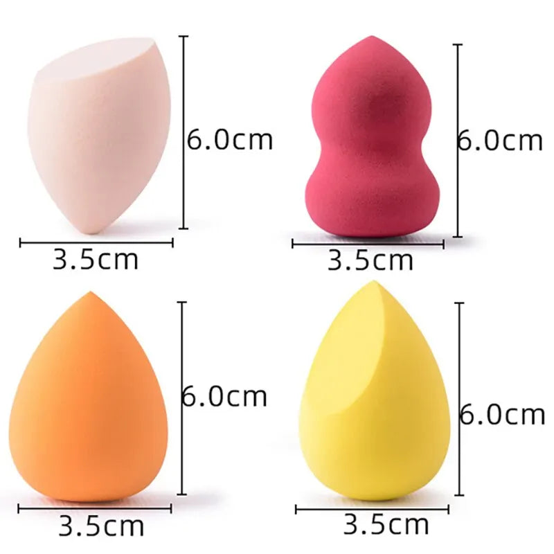 7-Piece Cosmetic Egg Makeup Puff Set - Smear-Proof, Super Soft Pear-Shaped Sponges for Wet and Dry Application