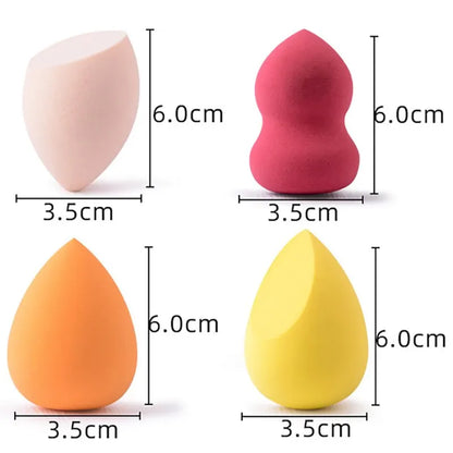 7-Piece Cosmetic Egg Makeup Puff Set - Smear-Proof, Super Soft Pear-Shaped Sponges for Wet and Dry Application