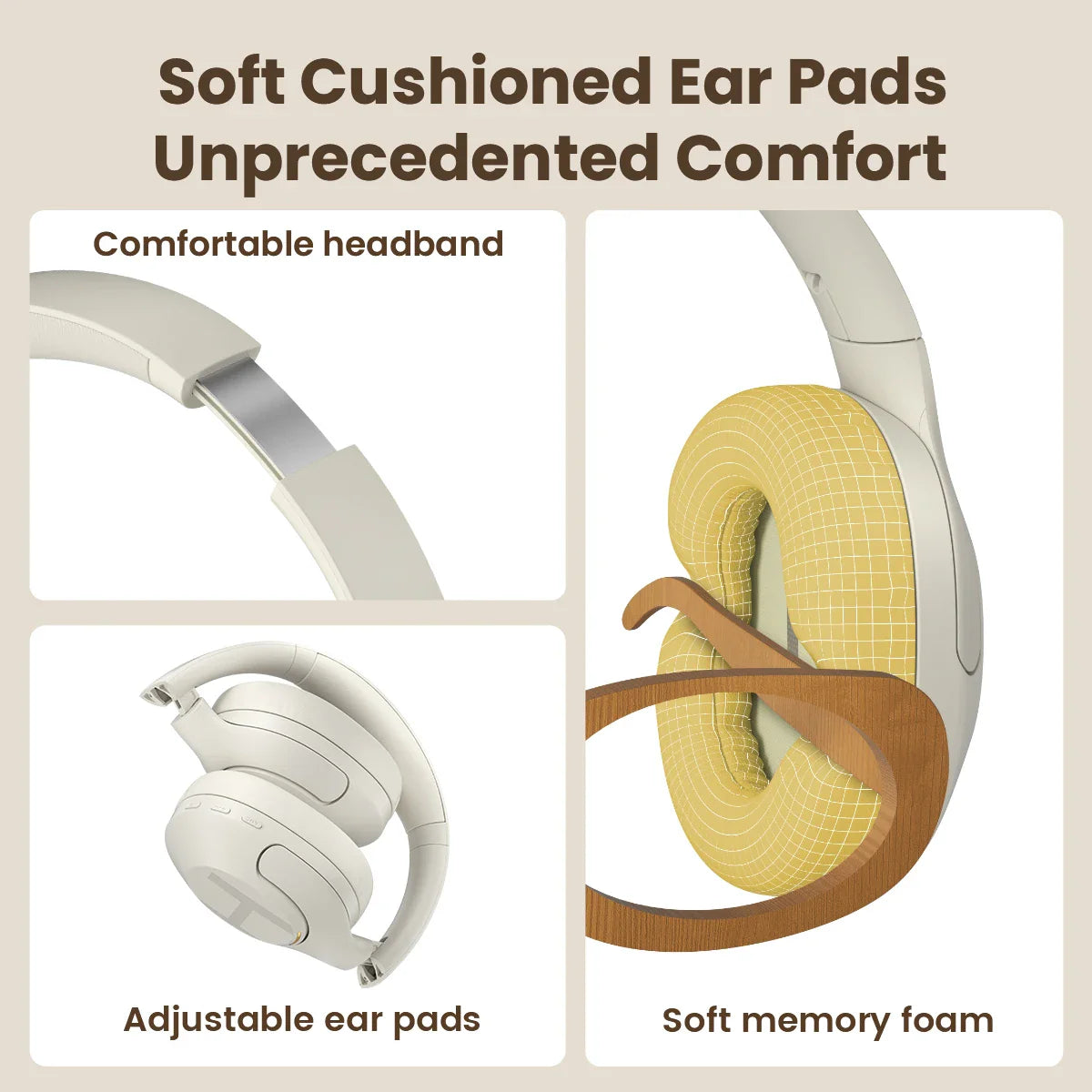 HAYLOU S35 ANC Wireless Headphones - Over-Ear Bluetooth 5.2, 42dB Active Noise Cancelling, 60-Hour Battery, 40mm Dynamic Driver