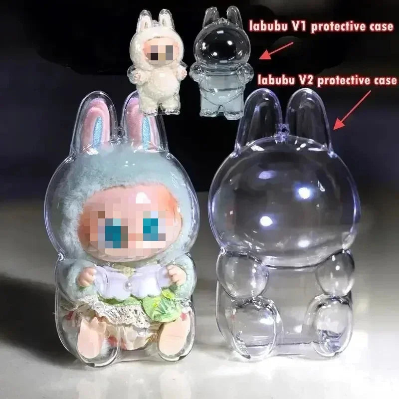 Labubu Blind Box Protective Cover — Thickened Transparent Dust Bag for Pendant Dolls, Vinyl Doll Storage (1-4PCS)