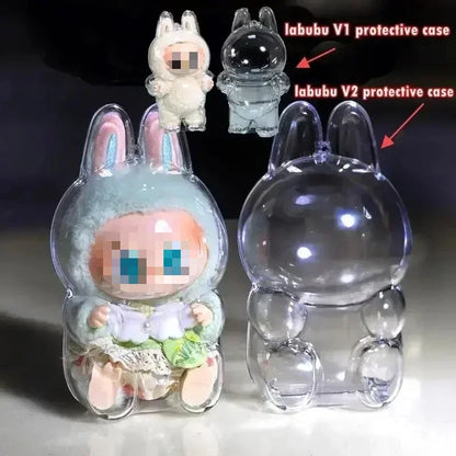 Labubu Blind Box Protective Cover — Thickened Transparent Dust Bag for Pendant Dolls, Vinyl Doll Storage (1-4PCS)
