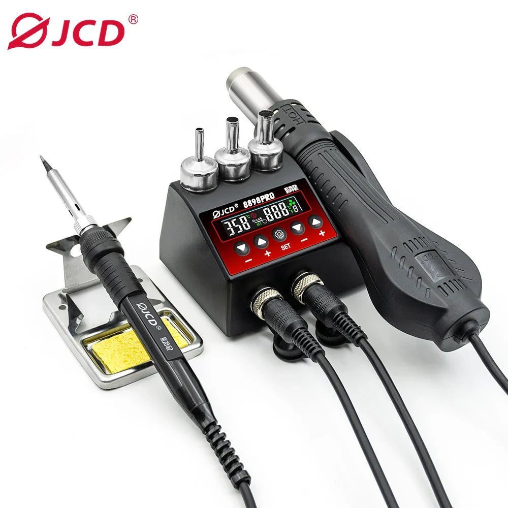 JCD 8898 2-in-1 Soldering Station 750W – Soldering Iron & Hot Air Gun for BGA SMD Phone Repair & Welding