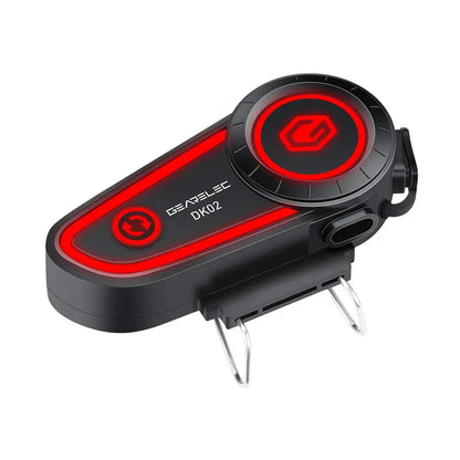 GEARELEC DK02 Motorcycle Helmet Headset - Stereo Bluetooth Hands-Free Call, IPX7 Waterproof, 2800mAh with Tri-Color Ambient Light