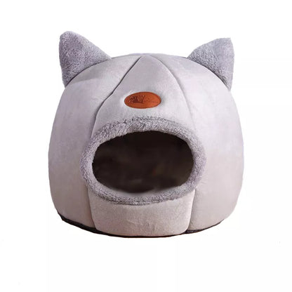 New Cozy Cave Cat Bed for Deep Winter Sleep - Small Dog House, Warm Mat Basket, Indoor Pet Tent Nest, Comfortable Cama Gato
