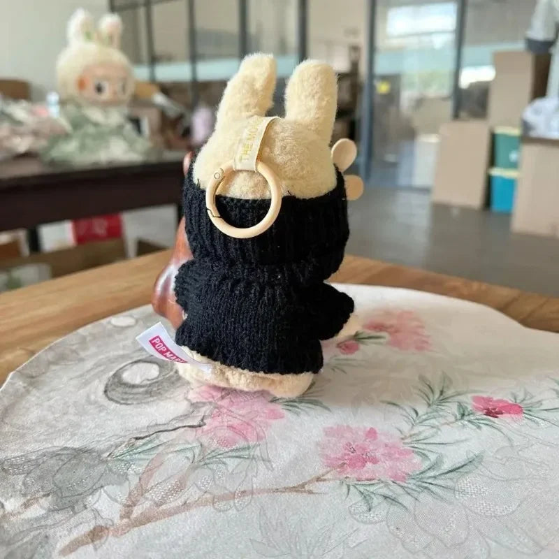 New LABUBU Doll Clothes Pendant Set — Bear Hat & Love Sweater DIY Accessories for Dolls, Cute Baby Outfit Christmas Gift