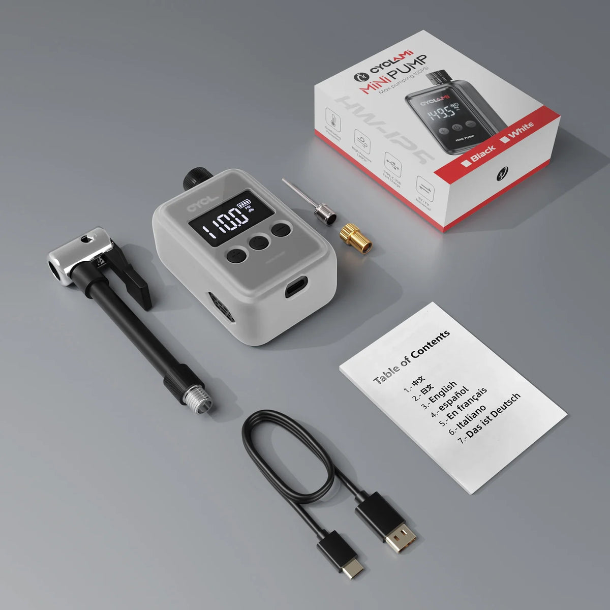 150 PSI Portable Bike Air Pump – MINI Electric Compressor, Fast Rechargeable, Tire Inflator with Digital Gauge Display