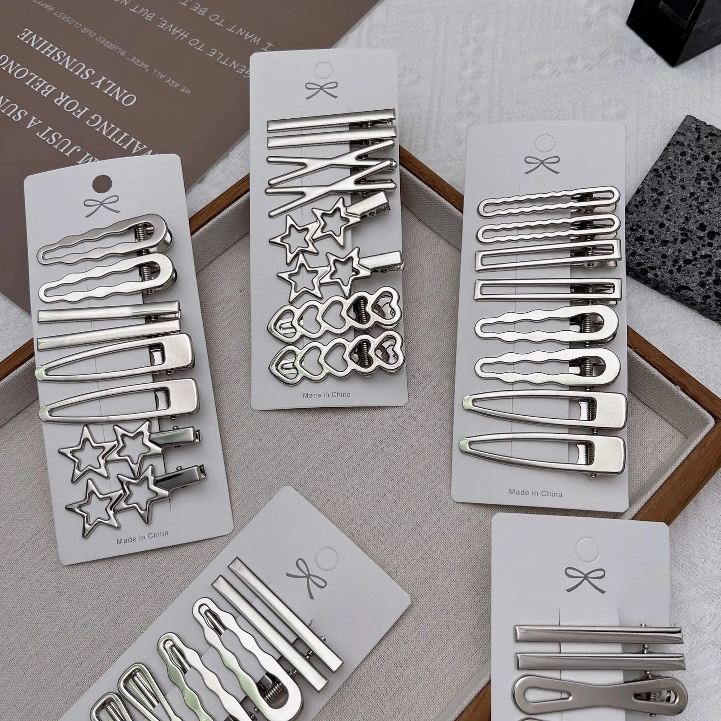 Silver Metal Hair Clips for Women & Girls | Y2K Duckbill Hairpin, Bangs Side Barrettes