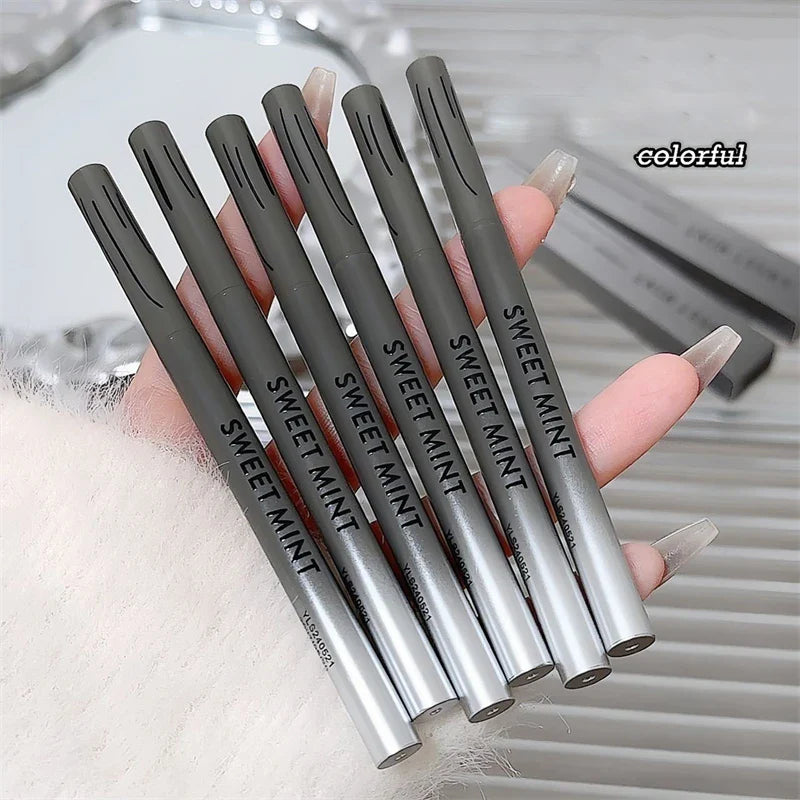 Silky Long-Lasting Waterproof Eyeliner Pencil – Natural Matte Wine Red Eye Makeup Pen