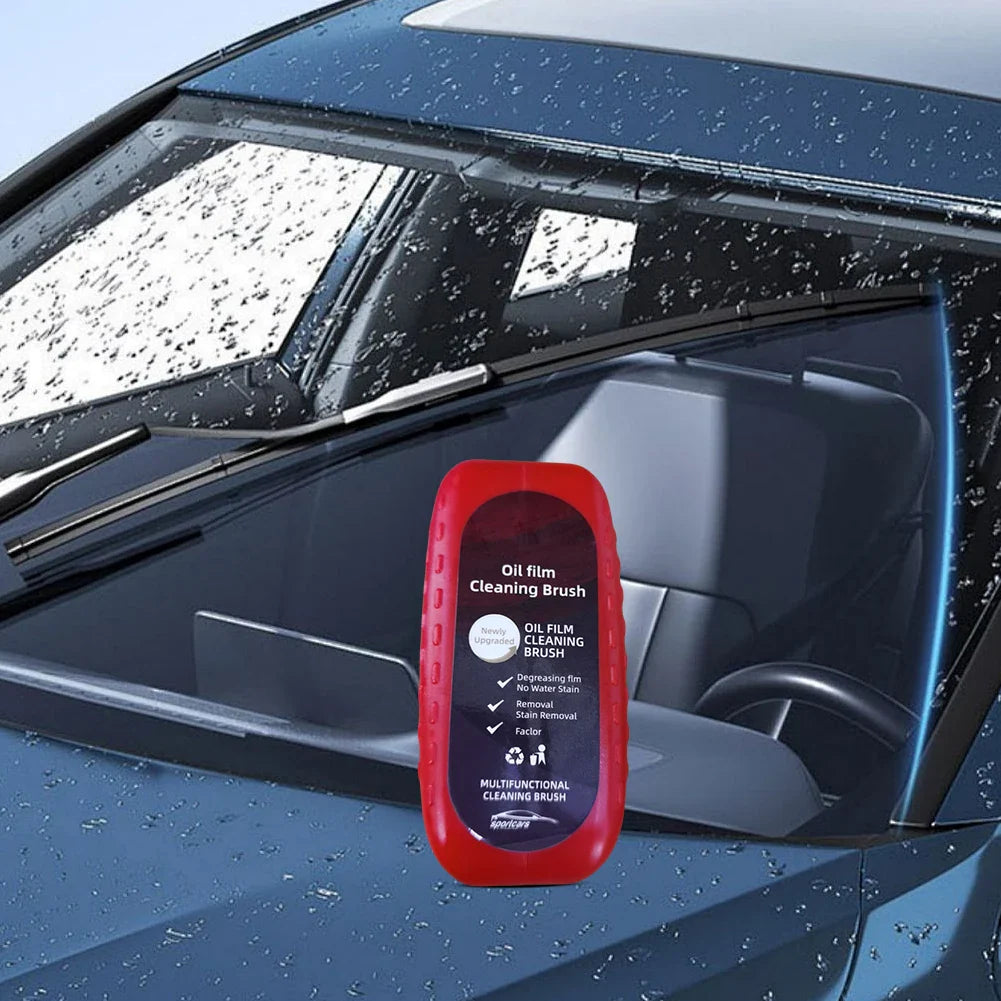 Car Glass Oil Film Remover – Powerful Windshield Cleaner with Sponge Brush for Water Spot & Stain Removal Auto Detailing