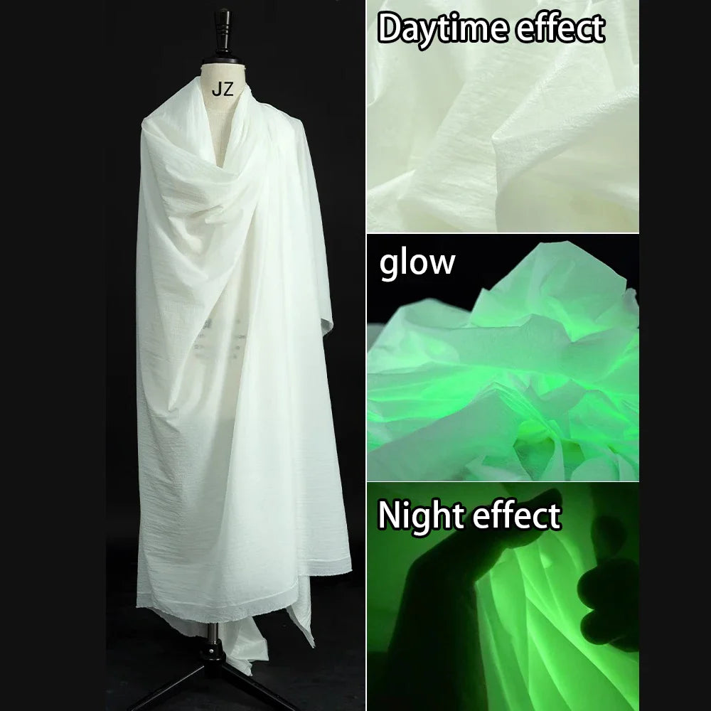50×140 cm Glow-in-the-Dark Luminescent Fabric — Thin DIY Textile for Nightwear & Home Decor