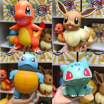 Pokemon Large Figure Set — Pikachu, Charmander, Eevee, Squirtle & Pokeball Doll Figurines, Kids Collectible Toys & Gifts