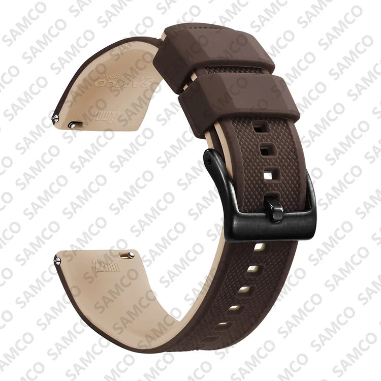 Premium Silicone Watch Band - Quick Release Rubber Replacement Strap for 18mm 20mm 22mm Watches