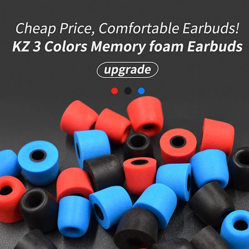 KZ Memory Foam Ear Tips - 3 Pair Noise Isolating Replacement Earbuds Pads for KZ Headphones