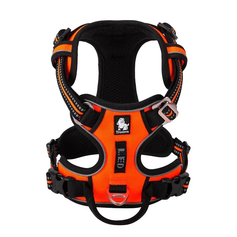 TRUE LOVE TLH5654 Reflective No-Pull Adjustable Nylon Dog Harness Step-In Comfortable Control Pet Walking Harness