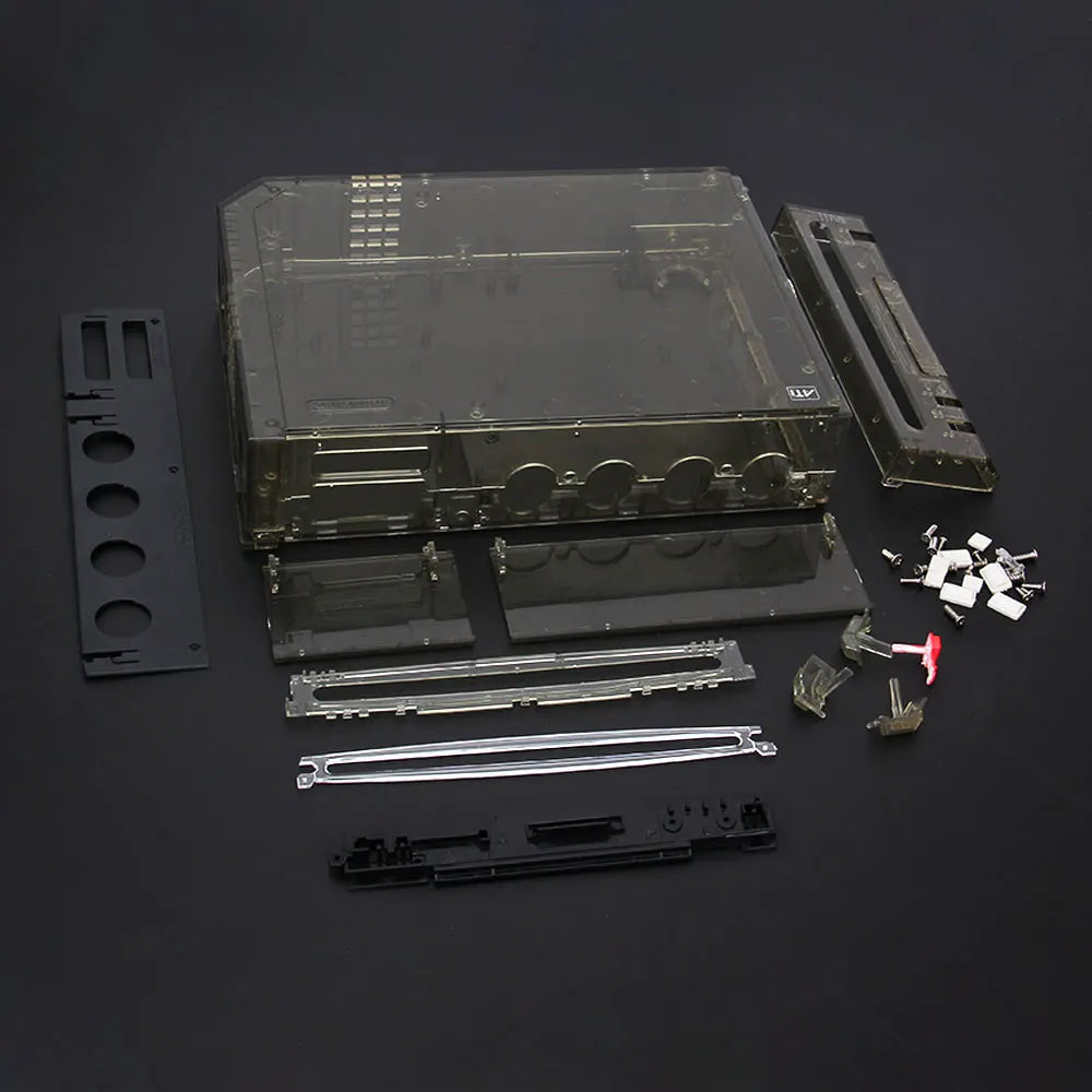 TRN Black Full Case Cover for Wii – Transparent Housing Shell with Buttons for Nintendo Wii Game Console