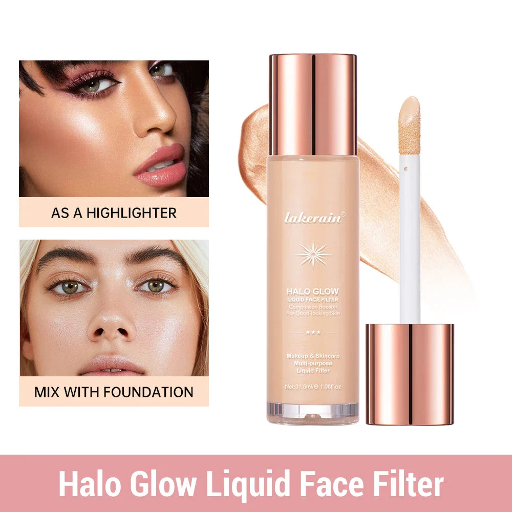 Lakerain Halo Glow Liquid Highlighter – Complexion Booster with Hyaluronic Acid for Radiant Skin
