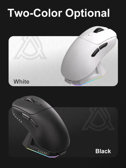 AJAZZ AJ179 PRO PAW3395 Gaming Mouse — Lightweight Wired & Wireless with Magnetic Charging Base, Ergonomic Macro Mouse for PC & Laptop