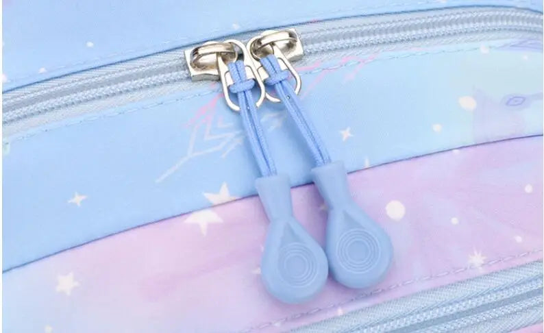 MINISO Kawaii Frozen Girls Backpack – Rainbow Schoolbag & Travel Laptop Bag for Kids & Teenagers