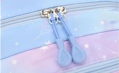 MINISO Kawaii Frozen Girls Backpack – Rainbow Schoolbag & Travel Laptop Bag for Kids & Teenagers