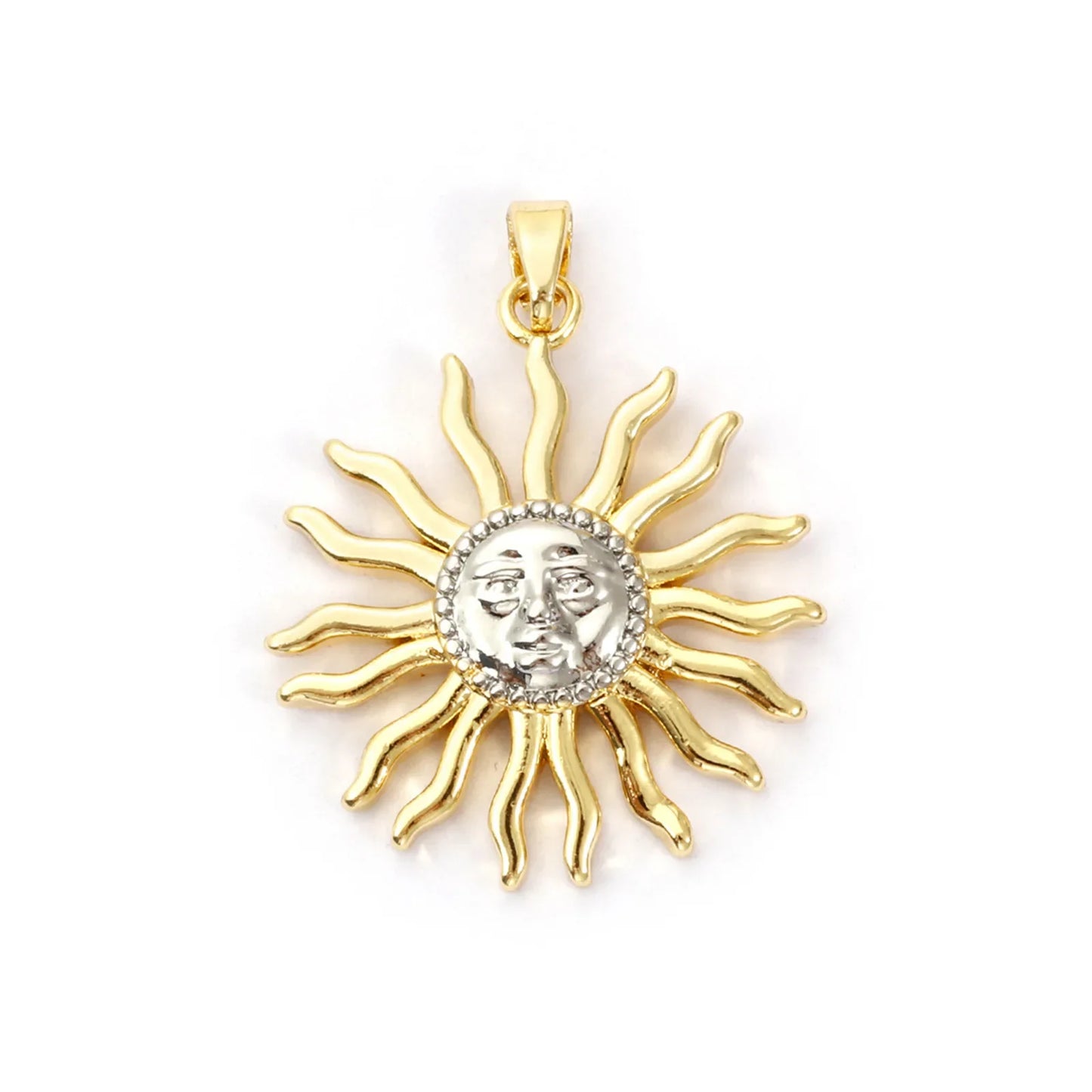 18K Gold Plated Sunflower Star Pendant – Brass Micro Pave Cubic Zirconia DIY Necklace Jewelry Making Charm