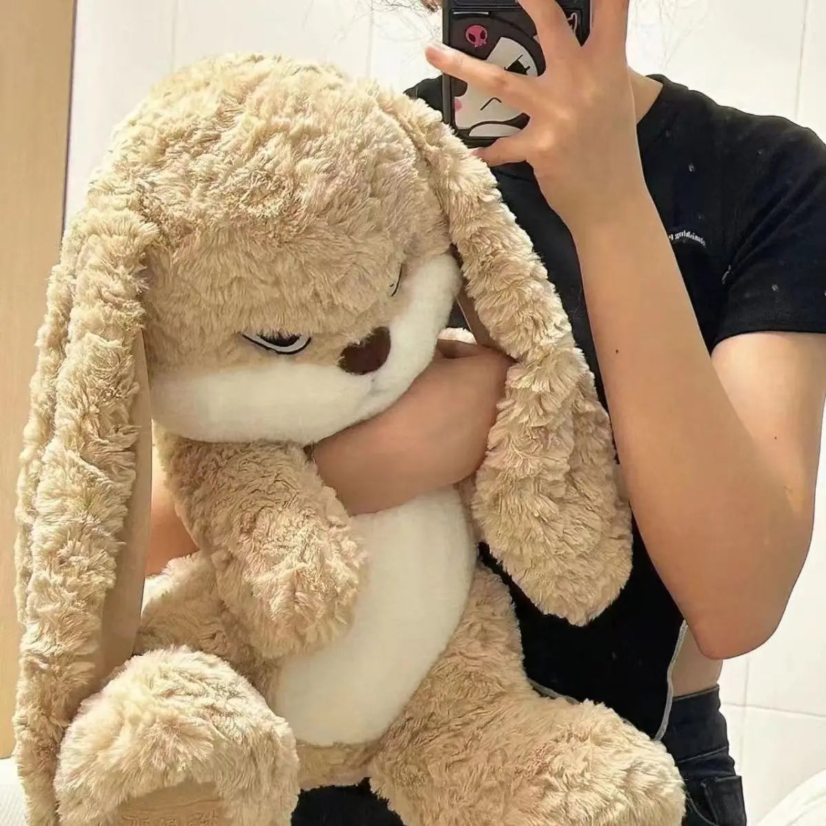 Large Angry Rabbit Plush Toy – Cute Kawaii Stuffed Animal, Soft Doll for Room Decor & Birthday Gift