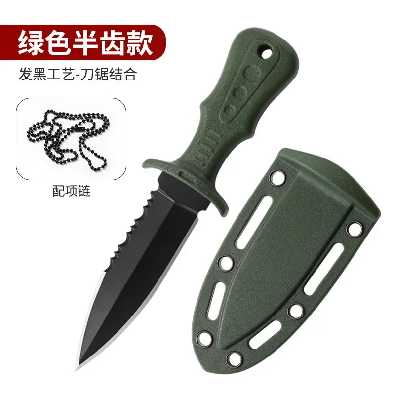 New Mini Tactical Neck Knife – Women's Self-Defense Outdoor Knife, Portable Camping & Fruit Knife