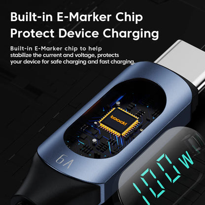 Toocki Type-C to Type-C Cable – 100W PD Fast Charging & Display Cable for Xiaomi POCO F3, Realme, MacBook, iPad