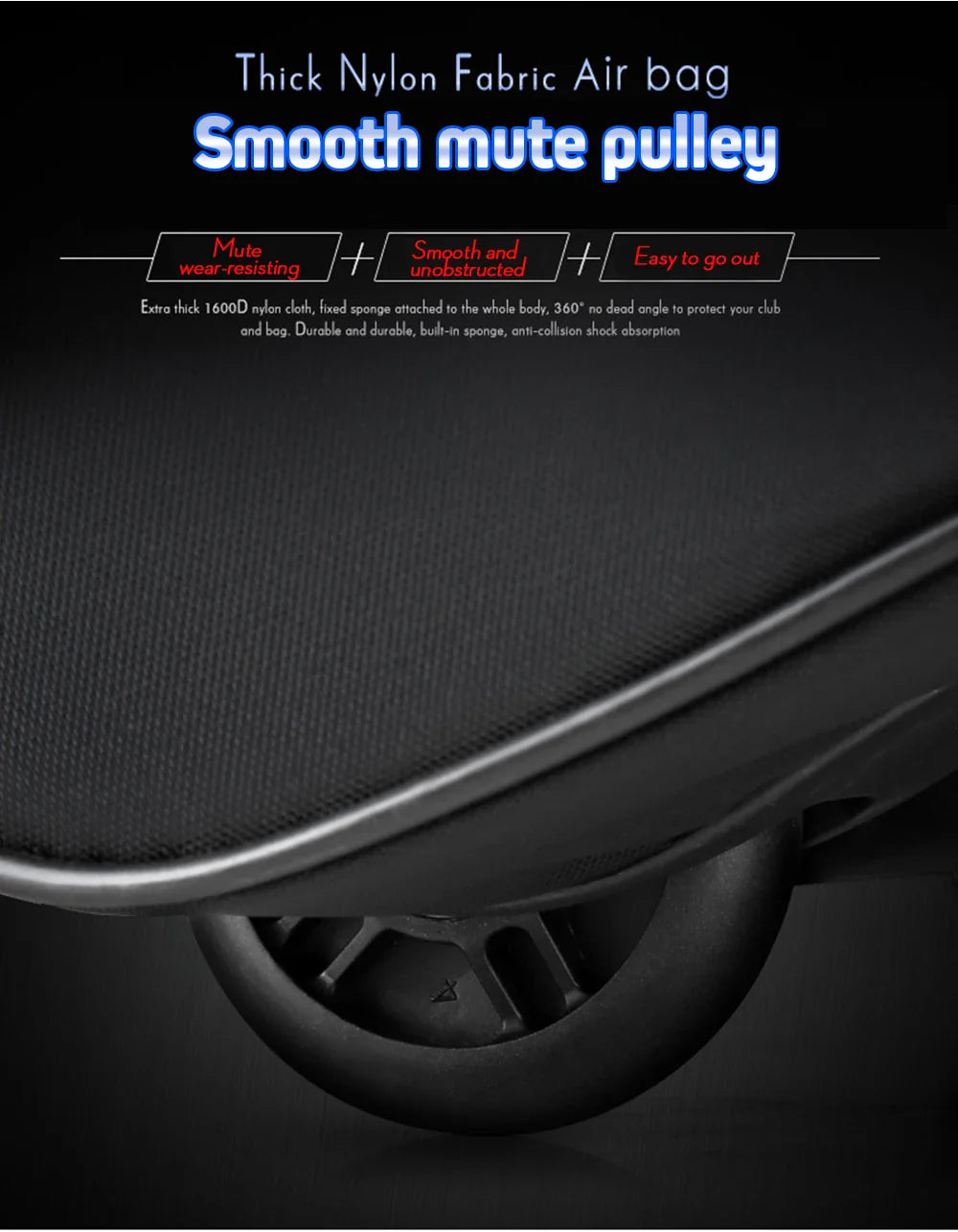 PGM Golf Aviation Bag HKB002 – Foldable Large Capacity Travel Bag with Silent Wheels for Airplane Consignment