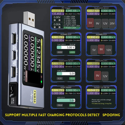 FNB58 USB Tester Voltmeter – TYPE-C Fast Charge Detection, Ammeter, Capacity & Ripple Measurement Tool