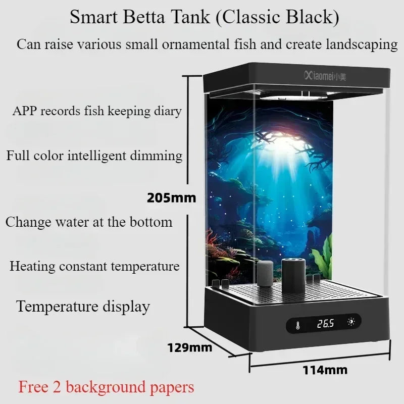 Smart Betta Fish Tank – Mini Desktop Self-Circulating Ecological Aquarium for Small Spaces