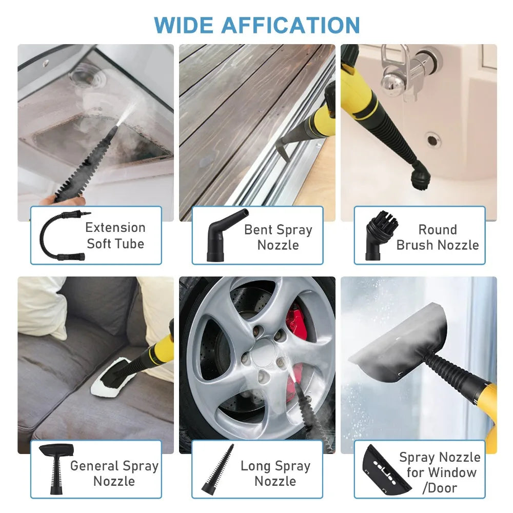 Handheld Electric Steam Cleaner – High Temperature Sterilization for Air Conditioning, Kitchen Hood & Car Cleaning, EU/US Plug
