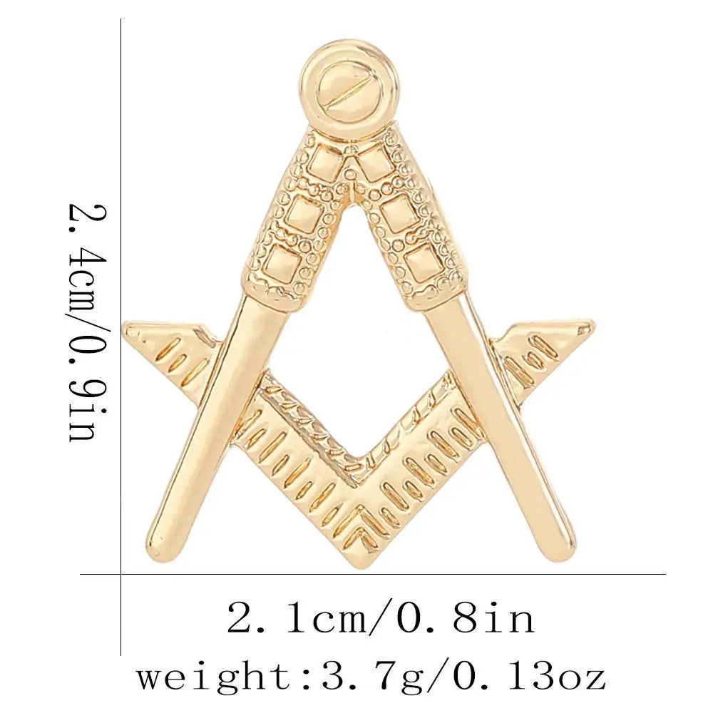 Vintage Freemason Emblem Brooch Pin - Hollow Masonic Symbol Badge Ancient Lodge Collectible Accessory
