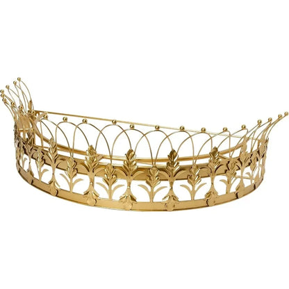 Decorative Metal Curtain or Canopy Crown – Gold Finish Finials, Made in the USA