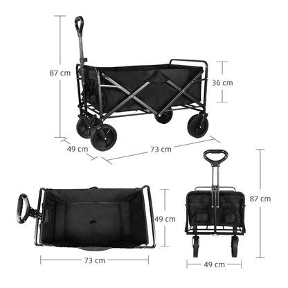 Heavy Duty Large Capacity Folding Wagon – Collapsible Portable Utility Cart for Shopping, Beach & Garden
