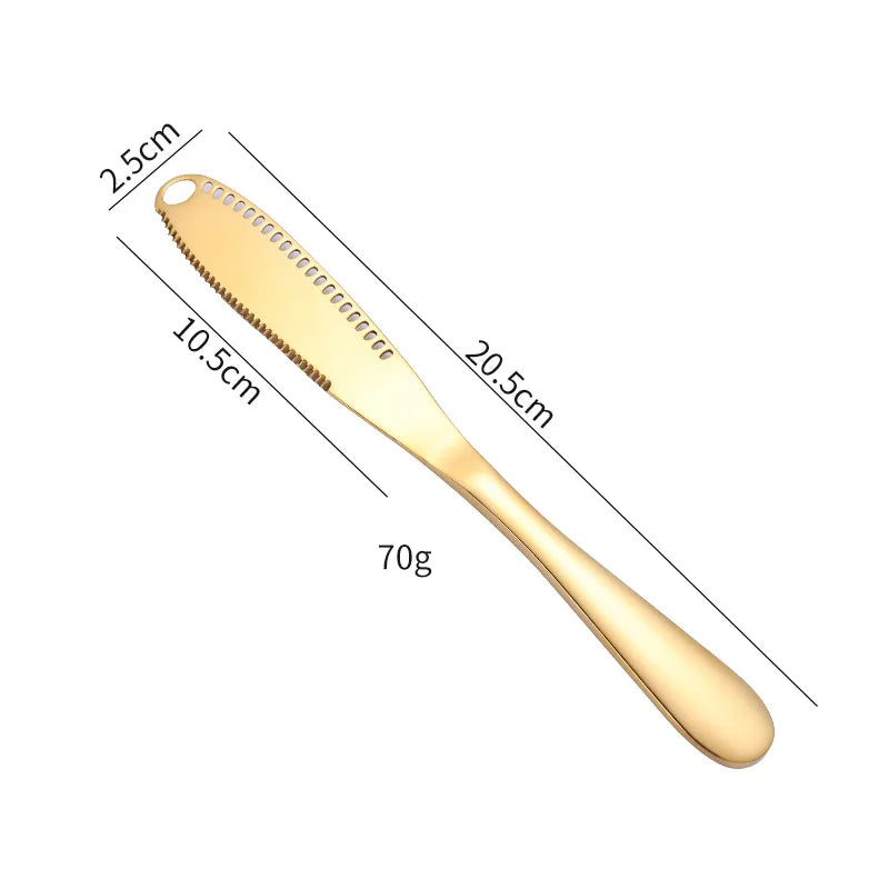 Stainless Steel Butter Knife with Holes: Versatile Cheese & Dessert Cutter - Multi-Purpose Kitchen Tool for Toast, Jam, and Cream