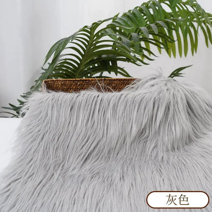 25x45cm Long Hair Faux Fur Fabric — DIY Animal Suit, Doll Hair, Beard Craft Material for Patchwork, Garment Sewing Accessories