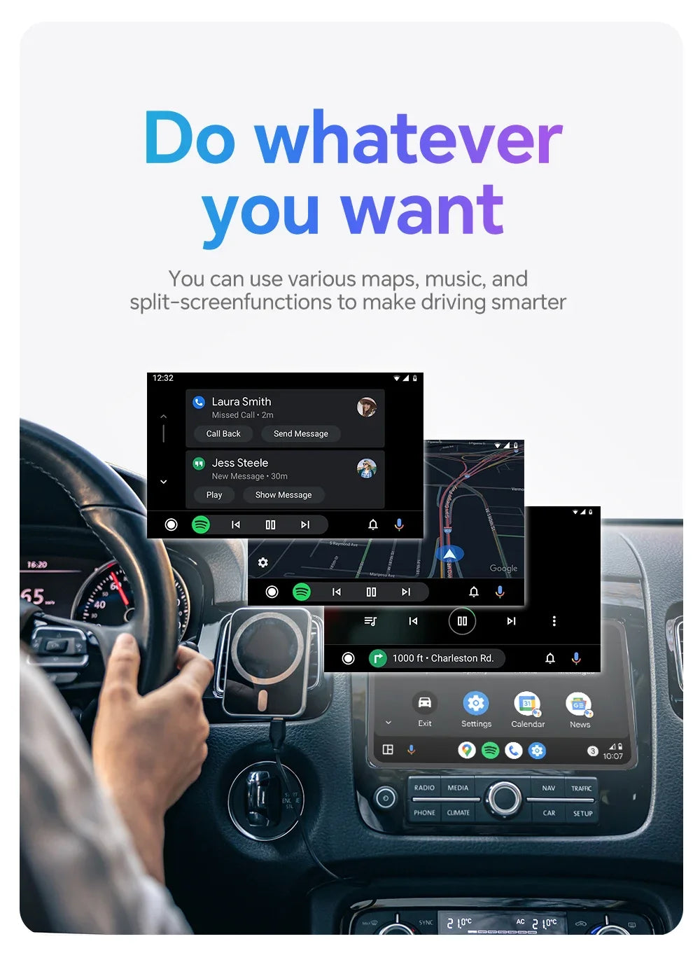 2025 Wireless Android Auto Adapter — Wired to Wireless CarPlay Smart Box with USB Plug & Play, WiFi Auto Connection & Online Upgrade