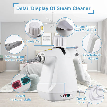 12 in 1 Handheld Steam Cleaner – High Temperature Pressurized for Furniture, Upholstery, Tile & Home Cleaning