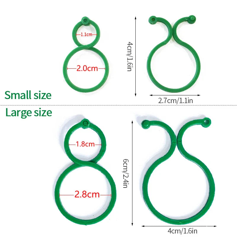 Plastic Garden Vine Strapping Clips - 20/50/100Pcs Plant Bundled Buckle Rings for Tomato, Grapevine, and More - Plants Support Tool