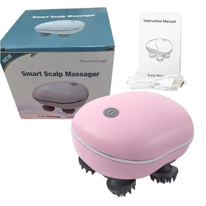 Electric Scalp Massager with Red Light Therapy – Antistress Body Massage Tool for Muscle Tension & Tiredness Relief