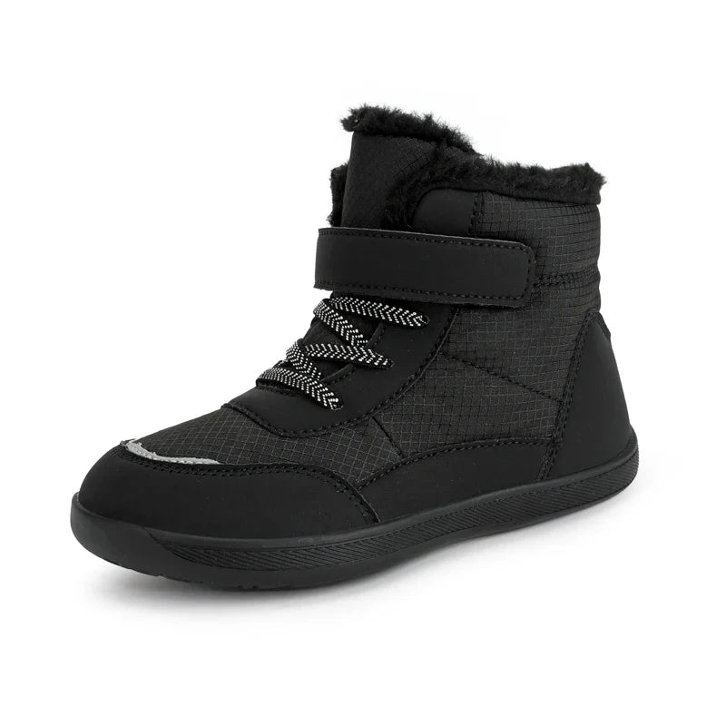 Kids Wide Toe Snow Boots - Warm Minimalist Barefoot Winter Shoes for Boys & Girls Toddlers