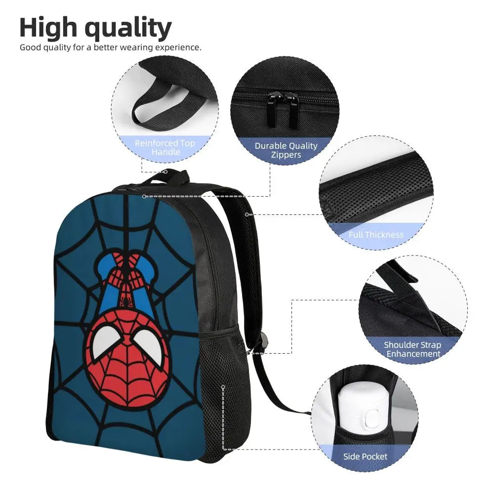 Custom Spider-Man Web Backpack – Water-Resistant School & College Bag for Men and Women