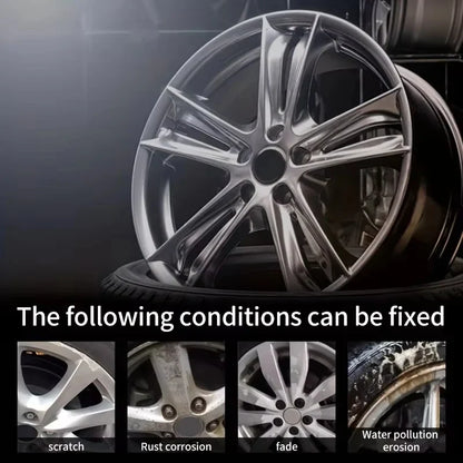 Car Rim Scratch Repair Paste - Wheel Alloy Repair Paint for Black, White & Silver Rims