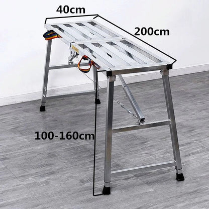 Foldable Steel Scaffolding Ladder – Portable Construction Workbench & Elevated Platform for Home Decoration, Renovation & Heavy-Duty Building Use