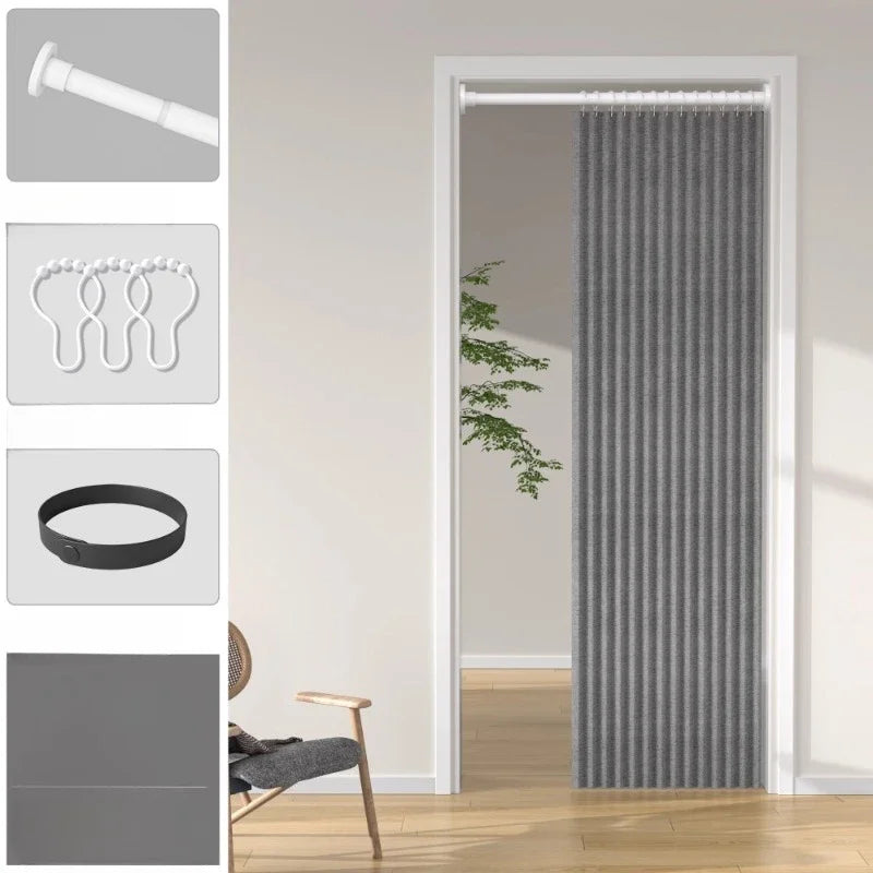 Pleated Accordion Folding Door Curtain – Privacy Panel for Bedroom, Wardrobe, Shoe Rack & Room Partition